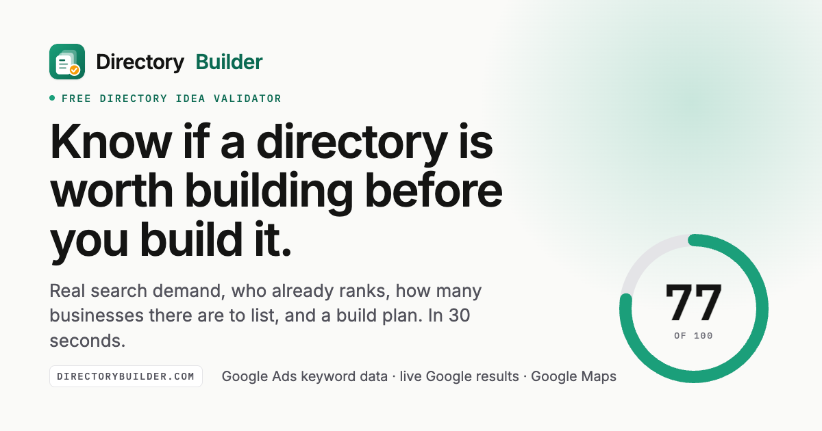 How to Validate a Directory Idea Before You Build It (Free Tool)